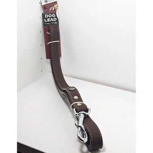 American Kennel Club AKC 6 Ft Long Dog Lead - 3/4" Wide - Brown, Pleather